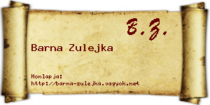 Barna Zulejka névjegykártya